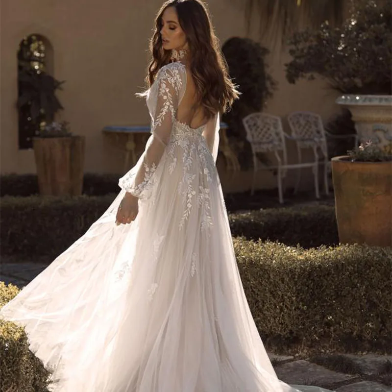 LUOJO Vestidos De Novia A-line Scoop Neck Wedding Dress Boho 2023 Backless Puff Sleeves Appliques Bridal Gown For Charming Women
LUOJO Vestidos De Novia A-line Scoop Neck Wedding Dress Boho 2023 Backless Puff Sleeves Appliques Bridal Gown For Charming Women