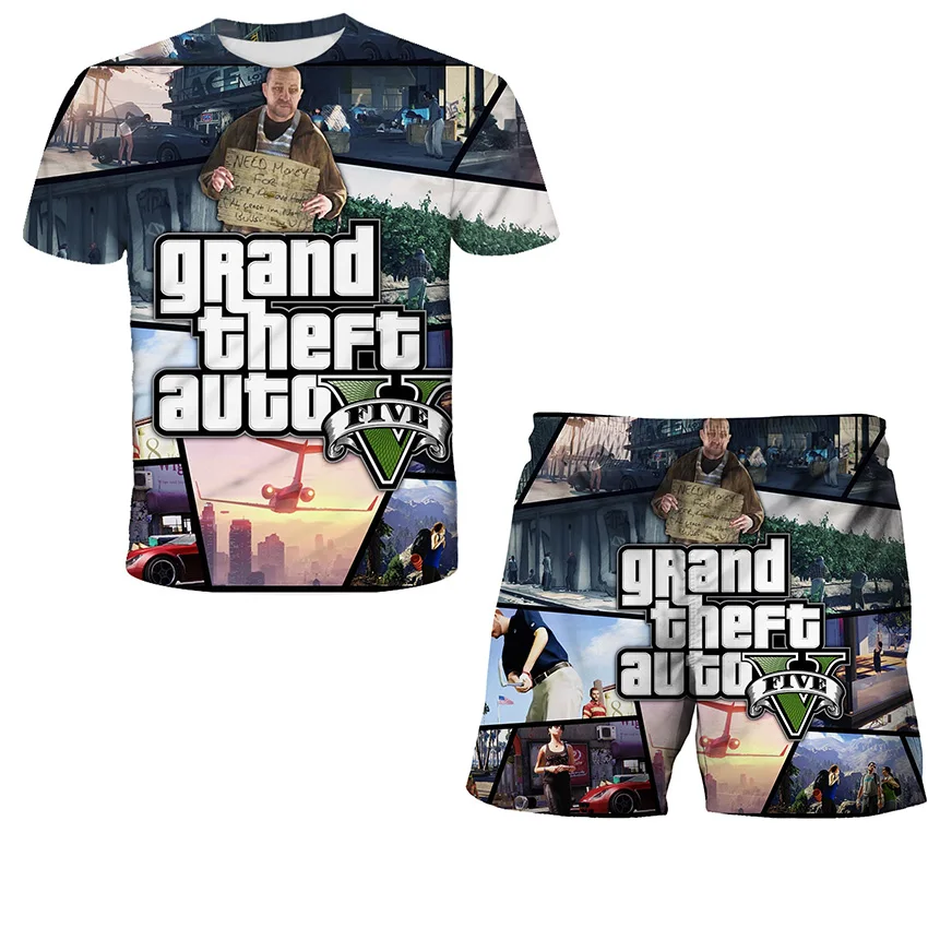 Summer 2022 Boys Clothing Set Gta 5 Shirt Pants 2-Piece Tracksuit 3 4 5 6 7 8 9 10 11 12 13-14 years
Summer 2022 Boys Clothing Set Gta 5 Shirt Pants 2-Piece Tracksuit 3 4 5 6 7 8 9 10 11 12 13-14 years