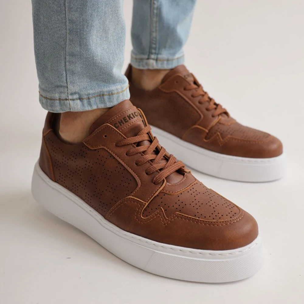 Sneakers for Men Brown Artificial Leather 2023 Spring Autumn Casual Lace Up Fashion Shoes High Base Sport Comfortable Light Vulcanized Daily Original Canvas Odorless Orthopedic Suits Office Wedding 153
Sneakers for Men Brown Artificial Leather 2023 Spring Autumn Casual Lace Up Fashion Shoes High Base Sport Comfortable Light Vulcanized Daily Original Canvas Odorless Orthopedic Suits Office Wedding 153