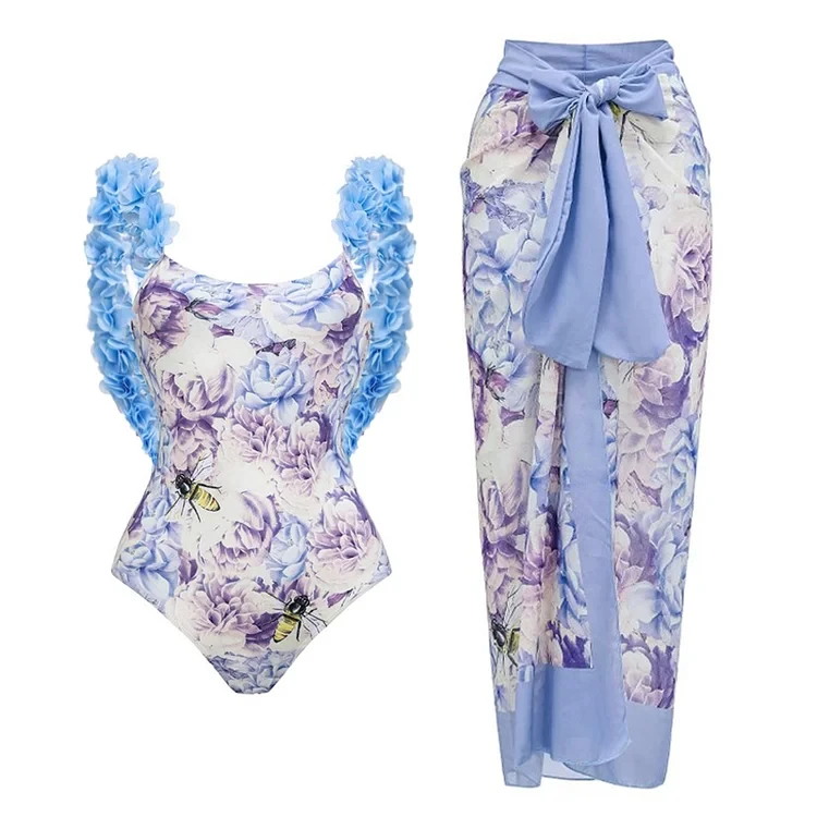 2023 New Appliques Bee Print One Piece Swimsuit and Sarong Women Swimwear Beachwear Summer Luxury Monokini Bathing Suit
2023 New Appliques Bee Print One Piece Swimsuit and Sarong Women Swimwear Beachwear Summer Luxury Monokini Bathing Suit