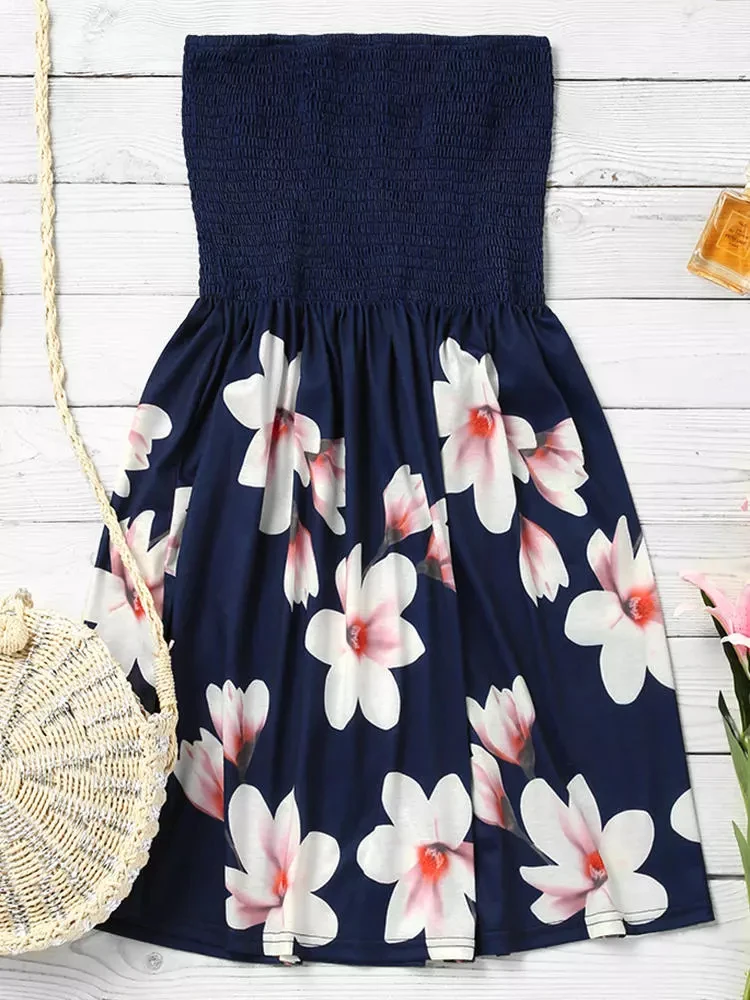 Summer Floral Print Smocked Ruffled Strapless Mini Dresses for Women Off The Shoudle Ruffle Casual Beach Tube Top Dress Cover Up
Summer Floral Print Smocked Ruffled Strapless Mini Dresses for Women Off The Shoudle Ruffle Casual Beach Tube Top Dress Cover Up