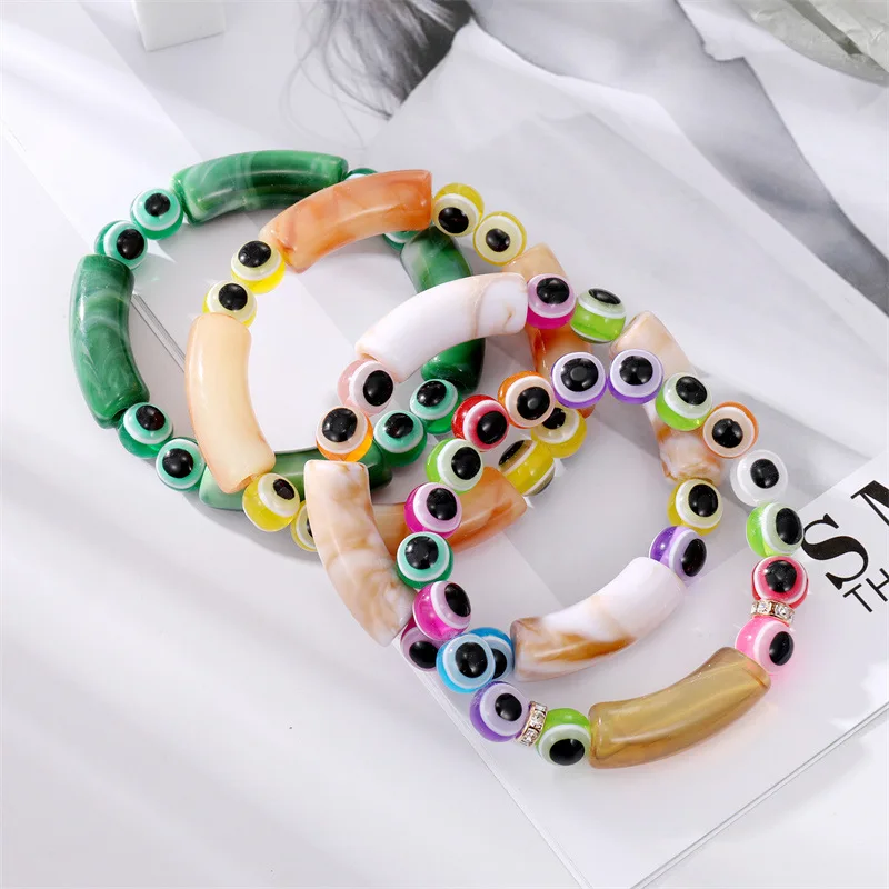Summer Trendy Colorful Evil Eye Bracelet 2022 New Acrylic Resin Beads Elastic Rope Chain Adjustable Bracelets For Women Jewelry
Summer Trendy Colorful Evil Eye Bracelet 2022 New Acrylic Resin Beads Elastic Rope Chain Adjustable Bracelets For Women Jewelry