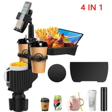Car Cup Holder Tray 360 Degree RotationCar Tray Table Phone Slot Car Food Table Organized Adjustable Drink Holder Car Accesories