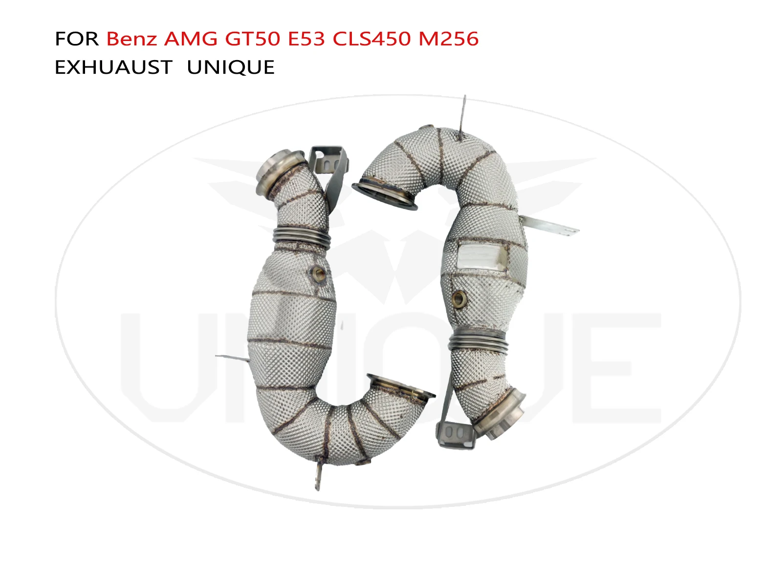 UNIQUE Exhaust System High Flow Performance Downpipe for Benz AMG GT50 E53 CLS450 M256 Engine 3.0T
UNIQUE Exhaust System High Flow Performance Downpipe for Benz AMG GT50 E53 CLS450 M256 Engine 3.0T