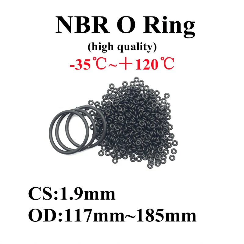 5Pcs Nitrile Rubber Round Type Thickness 1.9mm OD117~185mm NBR Black O Ring Gasket Corrosion Oil Resistant Machine Seal Washer
5Pcs Nitrile Rubber Round Type Thickness 1.9mm OD117~185mm NBR Black O Ring Gasket Corrosion Oil Resistant Machine Seal Washer