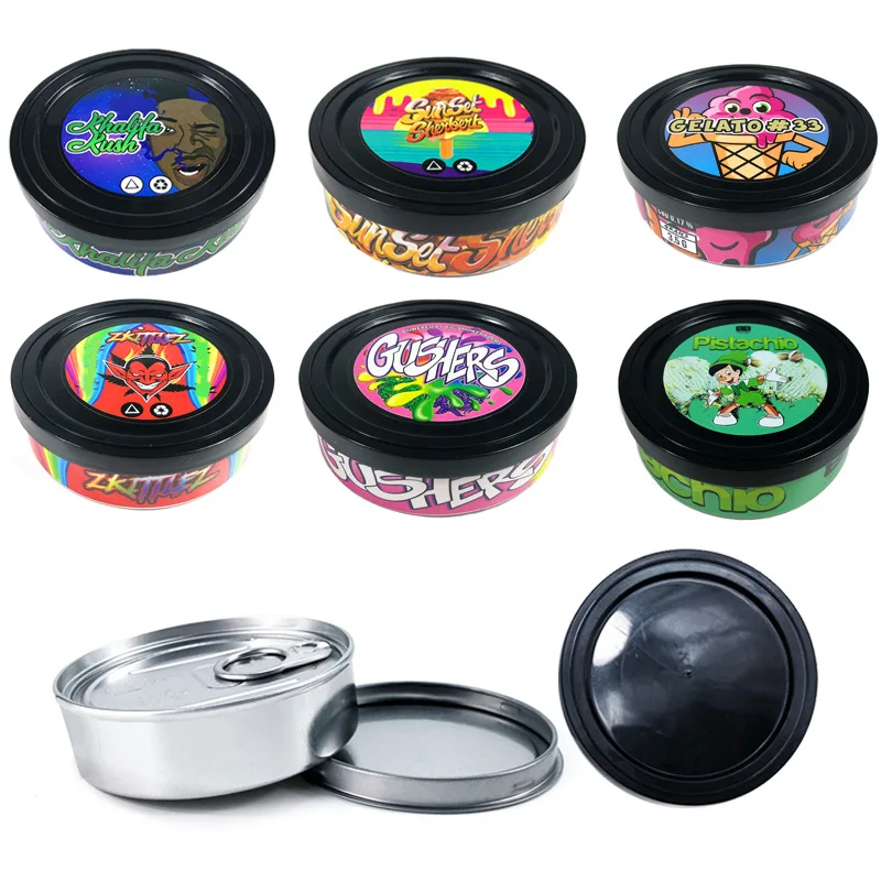 

10pcs Cali Self-Seal Tuna Press Tin Cans Storing Tobacco Herb Cigarettes Box With Ring Lid Smoking Accessories No Tools Needed