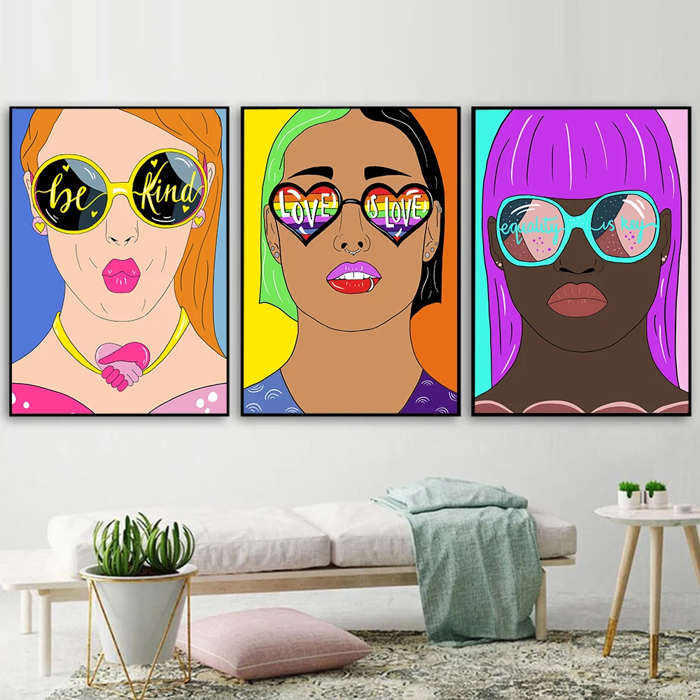 Love is Love Canvas Painting for Home Colourful Abstract Woman Prints Be Kind Fun Quote Wall Art Illustration Poster Decorative 
Love is Love Canvas Painting for Home Colourful Abstract Woman Prints Be Kind Fun Quote Wall Art Illustration Poster Decorative
