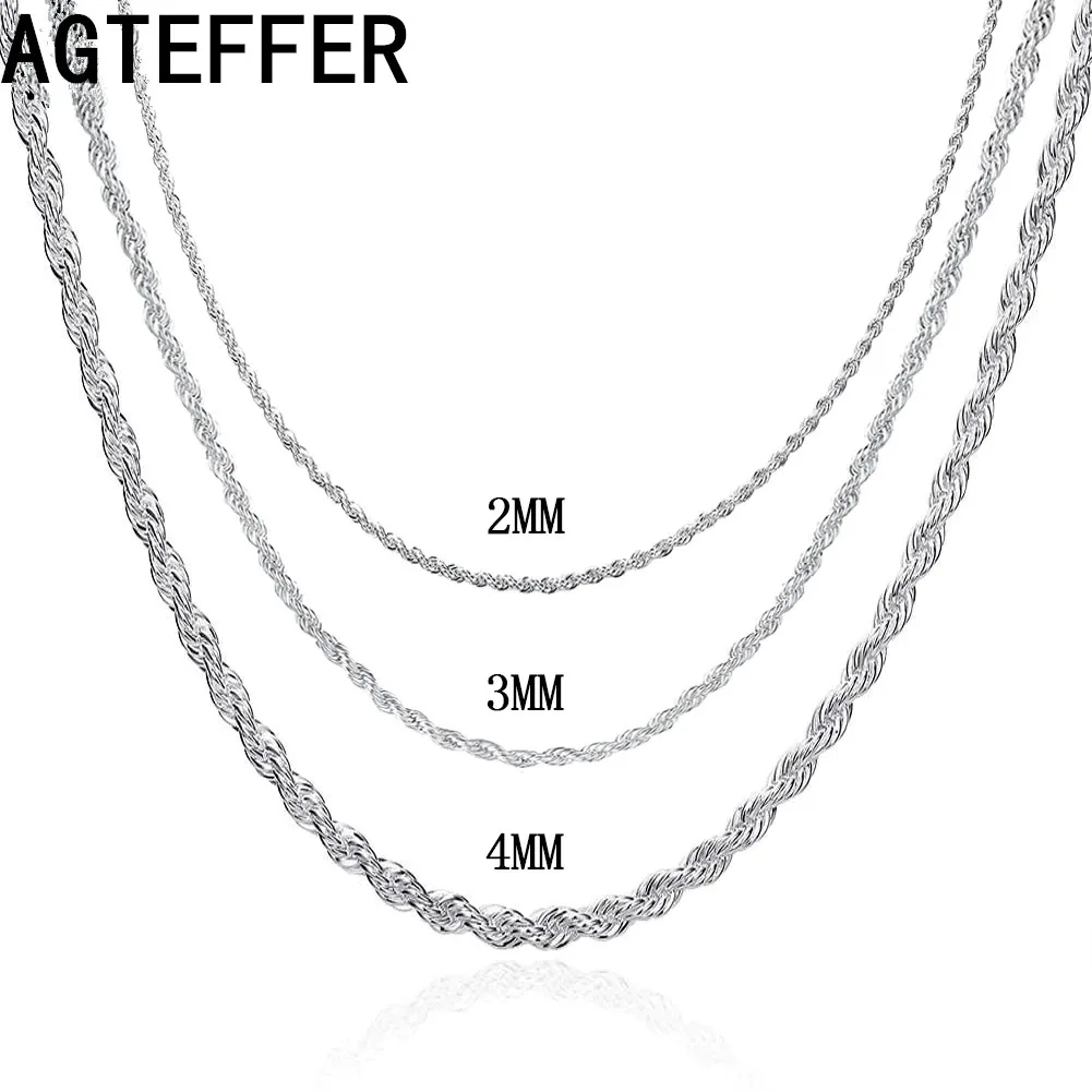 Женская твист-веревка AGTEFFER, серебро 925 пробы, 2 мм/3 мм/4 мм, Модная бижутерия в подарок
Женская твист-веревка AGTEFFER, серебро 925 пробы, 2 мм/3 мм/4 мм, Модная бижутерия в подарок