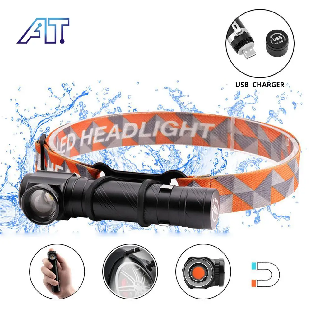 Portable T6 LED Head Torch Waterproof Removable Headlight for Camping USB Charging Built-in Battery Strong Magnetic Headlamp
Portable T6 LED Head Torch Waterproof Removable Headlight for Camping USB Charging Built-in Battery Strong Magnetic Headlamp