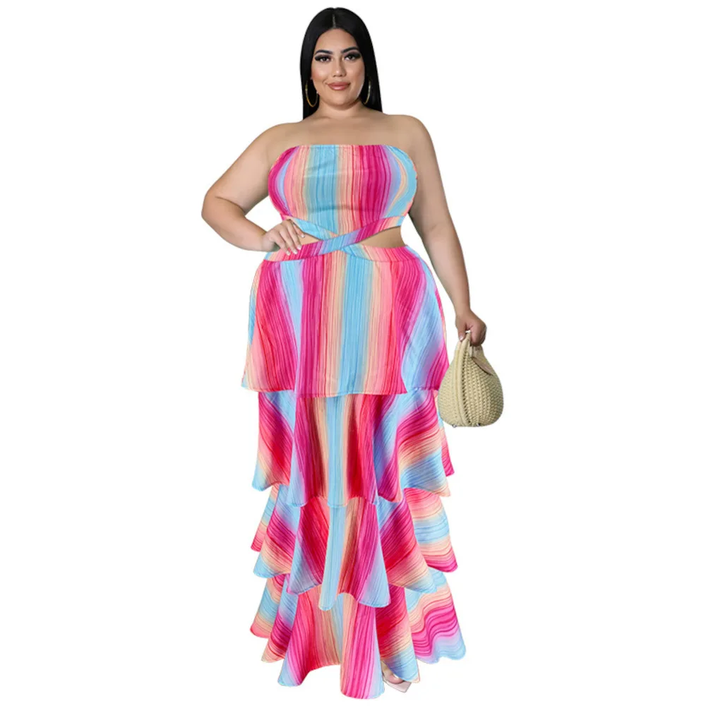 Sexy Big Beautiful Women Dress Female Strapless Ruffles Robe Girl's Party Club Vestidos Lady's Plus Size Dresses
Sexy Big Beautiful Women Dress Female Strapless Ruffles Robe Girl's Party Club Vestidos Lady's Plus Size Dresses