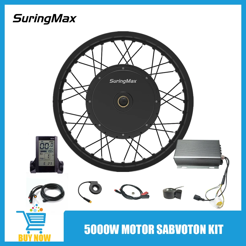 Electric Motorcycle Kit 5000w Hub Motor Sabvoton Controller E Bike Conversion Parts 17" 19" 21" Rim Assembled
Electric Motorcycle Kit 5000w Hub Motor Sabvoton Controller E Bike Conversion Parts 17" 19" 21" Rim Assembled