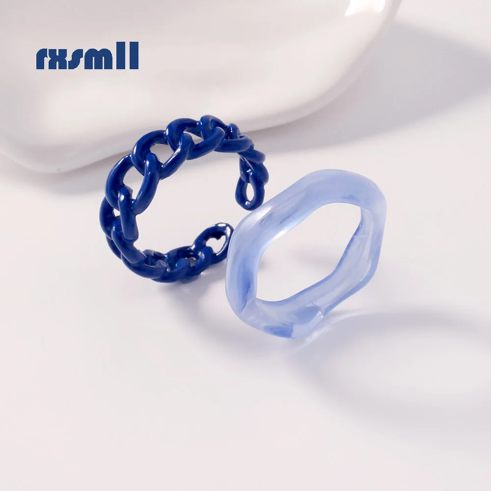 Blue Transparent Resin Acrylic Rings Set for Women Trendy Geometric Square Round Ring Wedding Jewelry Adjustable 2022 Hand-paint
Blue Transparent Resin Acrylic Rings Set for Women Trendy Geometric Square Round Ring Wedding Jewelry Adjustable 2022 Hand-paint