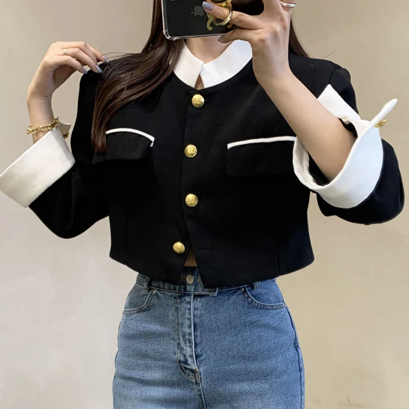 Clothland Women Vintage Plaid Jacket Long Sleeve Patchwork Houndstooth Coat Short Style Retro Crop Top CA349
Clothland Women Vintage Plaid Jacket Long Sleeve Patchwork Houndstooth Coat Short Style Retro Crop Top CA349