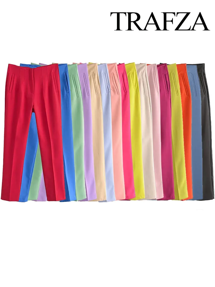 TRAFZA 2023 Fashion New Women's High Waist Trousers Solid Color Casual Small Foot Pants Zipper Multi-Color Set Tied Pencil Pants
TRAFZA 2023 Fashion New Women's High Waist Trousers Solid Color Casual Small Foot Pants Zipper Multi-Color Set Tied Pencil Pants