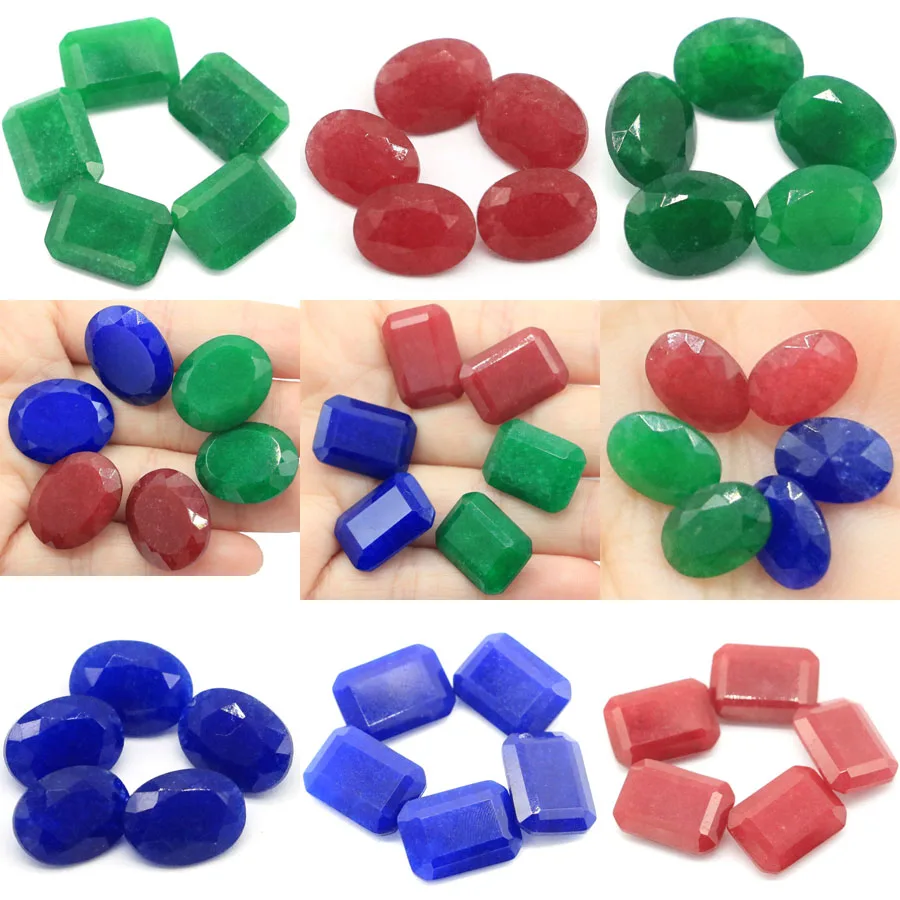 22x18 мм Изящный Тонкий драгоценный камень, искусственный синий сапфир, красный рубин, бусины (4 шт.), оптовая продажа, Прямая поставка