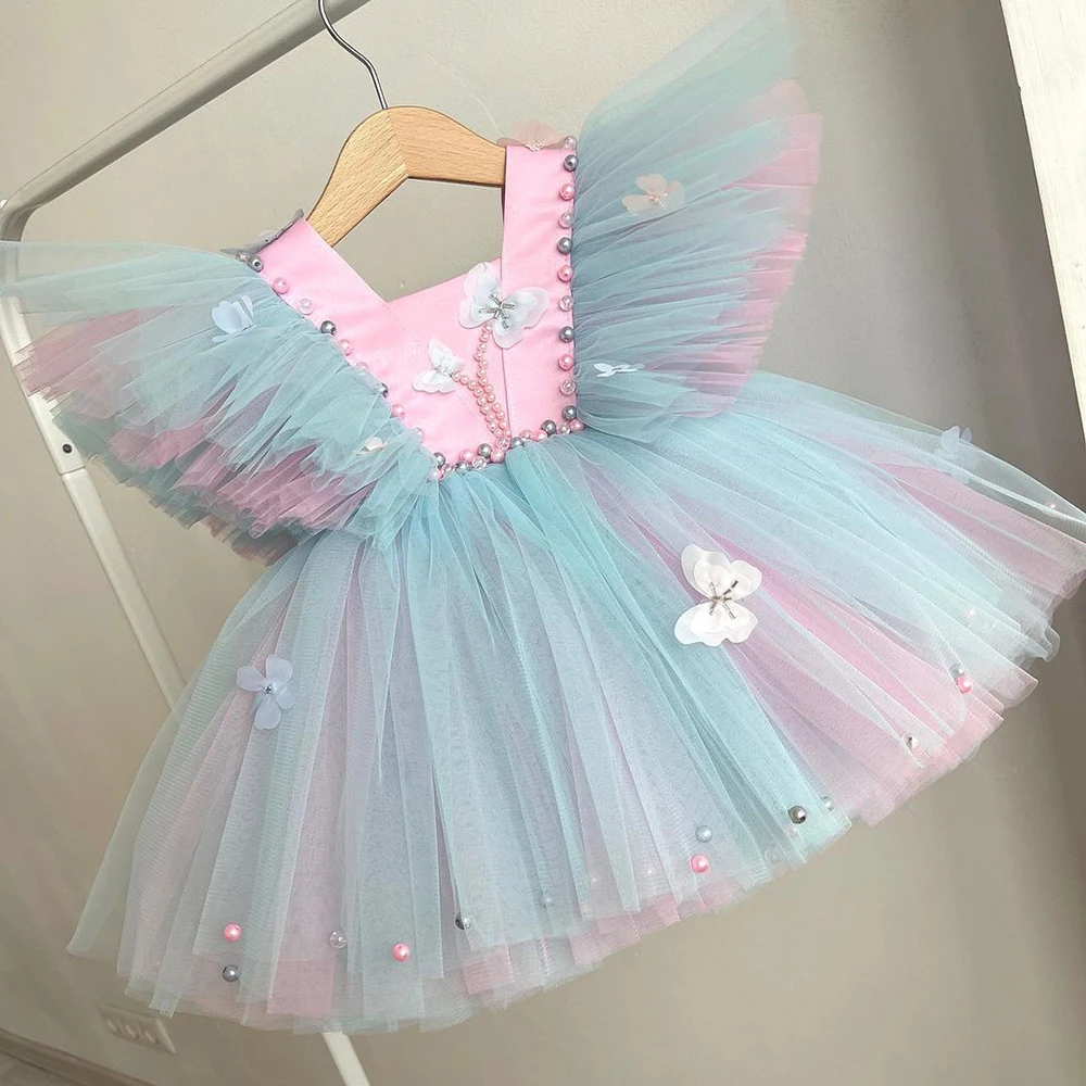 Colorful Party Dresses Child Girl Wedding Dress With Bow Pearls Tulle Puffy Flower Girl Dresses For Weddings
Colorful Party Dresses Child Girl Wedding Dress With Bow Pearls Tulle Puffy Flower Girl Dresses For Weddings