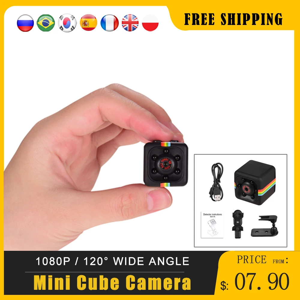 Mini Camera Cube Camera 1080P HD IR Night Vision Camera 120° Wide Angle 32GB Extended Memory Micro Camera
Mini Camera Cube Camera 1080P HD IR Night Vision Camera 120° Wide Angle 32GB Extended Memory Micro Camera