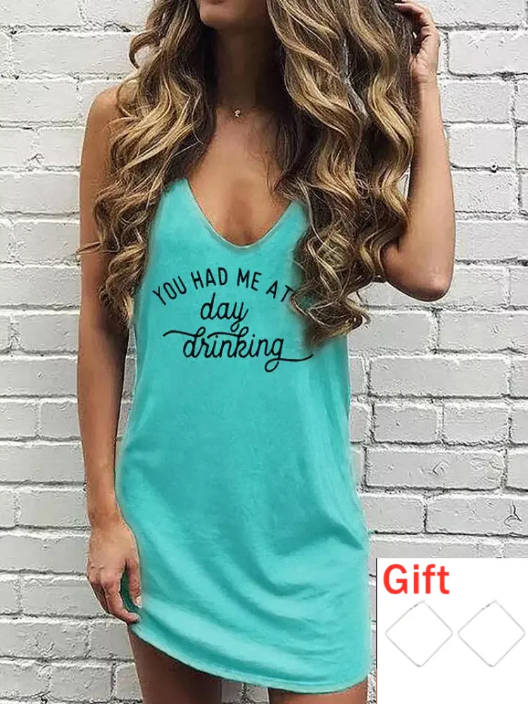Summer Dress Women 2022 You Had Me At Day Drinking Sleeveless Mini Dresses For Women Robe Casual Vestidos Gift Pair Of Earring
Summer Dress Women 2022 You Had Me At Day Drinking Sleeveless Mini Dresses For Women Robe Casual Vestidos Gift Pair Of Earring