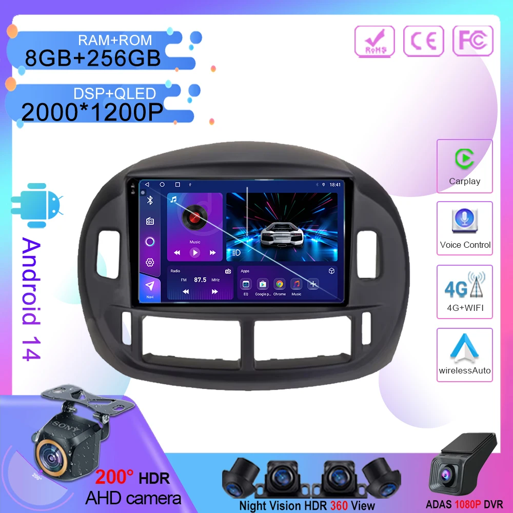 Android 14 для Toyota Previa ESTIMA ACR30 Tarago 2002-2006 LHD RHD авто радио мультимедийный плеер навигация
