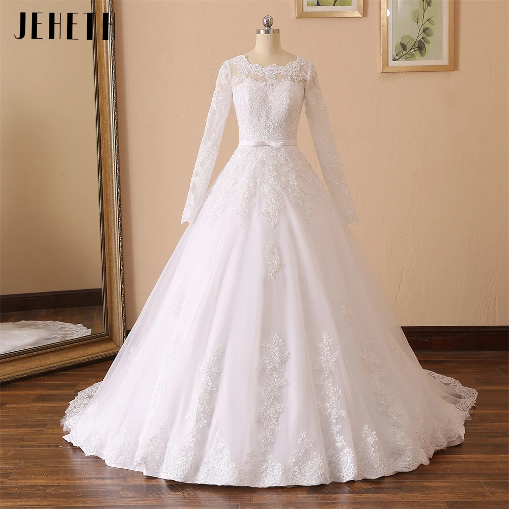 JEHETH Ball Gown Wedding Dress 2023 Long Sleeve Appliques Lace Up Princess Bride Gowns Vestido De Noiva Tulle Bride Dresses Bow
JEHETH Ball Gown Wedding Dress 2023 Long Sleeve Appliques Lace Up Princess Bride Gowns Vestido De Noiva Tulle Bride Dresses Bow