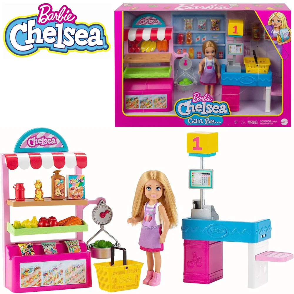 

Barbie Chelsea Learns Professions Market Worker Chelsea and Playset GTN67