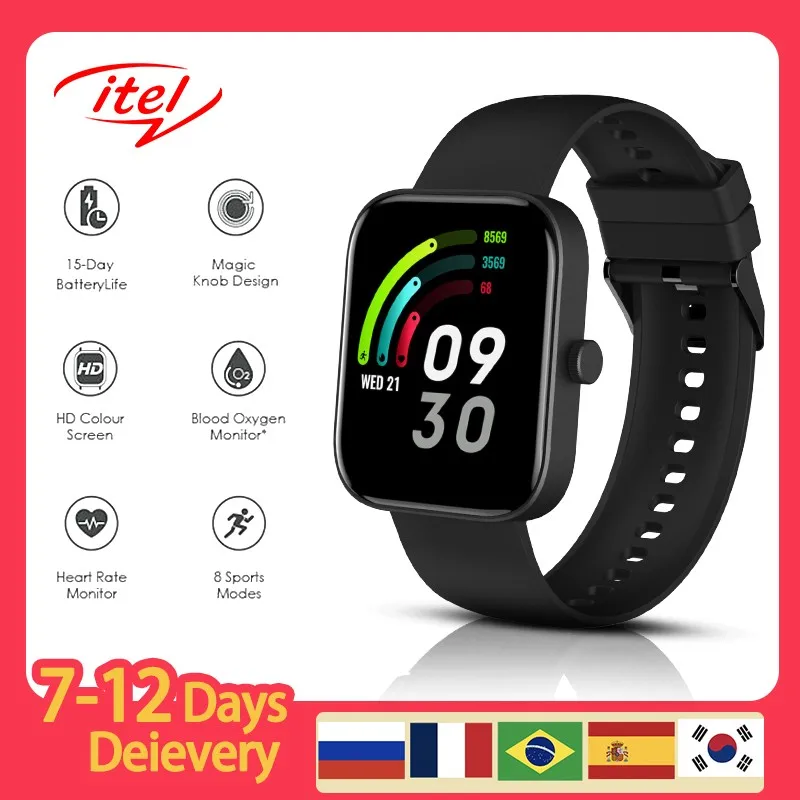 Мужские Смарт-часы itel 1 ES, Bluetooth-вызов, 1,7 дюйма, Full Touch, спортивный фитнес-трекер, водонепроницаемые IP68 Смарт-часы для Android iOS 
Мужские Смарт-часы itel 1 ES, Bluetooth-вызов, 1,7 дюйма, Full Touch, спортивный фитнес-трекер, водонепроницаемые IP68 Смарт-часы для Android iOS