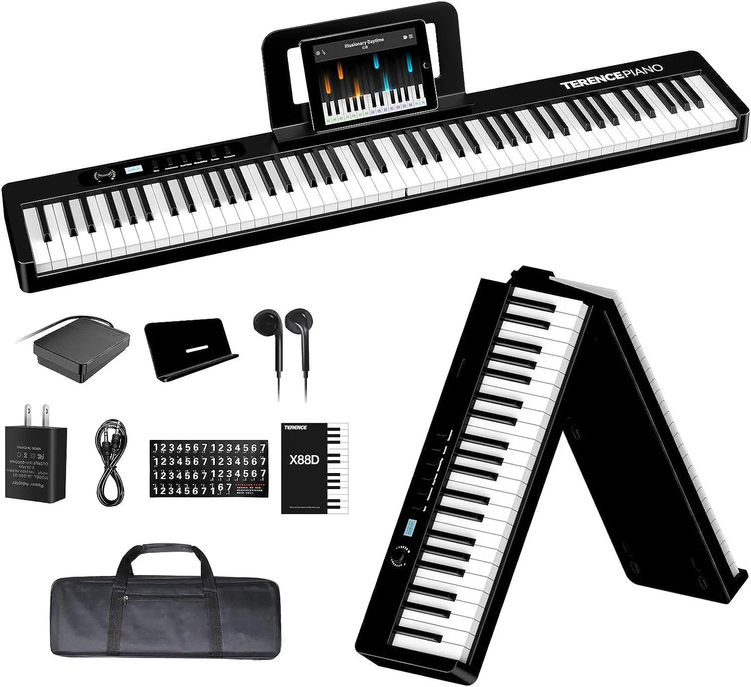 Piano Keyboard 88 Keys, Semi-Weighted Folding Piano Keyboard with MIDI Support Bluetooth Portable Piano with LCD Screen, 2X5W Sp
Piano Keyboard 88 Keys, Semi-Weighted Folding Piano Keyboard with MIDI Support Bluetooth Portable Piano with LCD Screen, 2X5W Sp