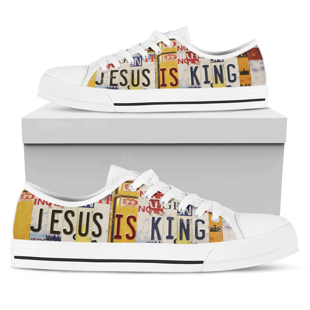 Nopersonality Classic Printed Text JESUS IS KING Pattern Canvas Shoes Ladies Casual Outdoor Flat Fashion Custom Women Shoes
Nopersonality Classic Printed Text JESUS IS KING Pattern Canvas Shoes Ladies Casual Outdoor Flat Fashion Custom Women Shoes