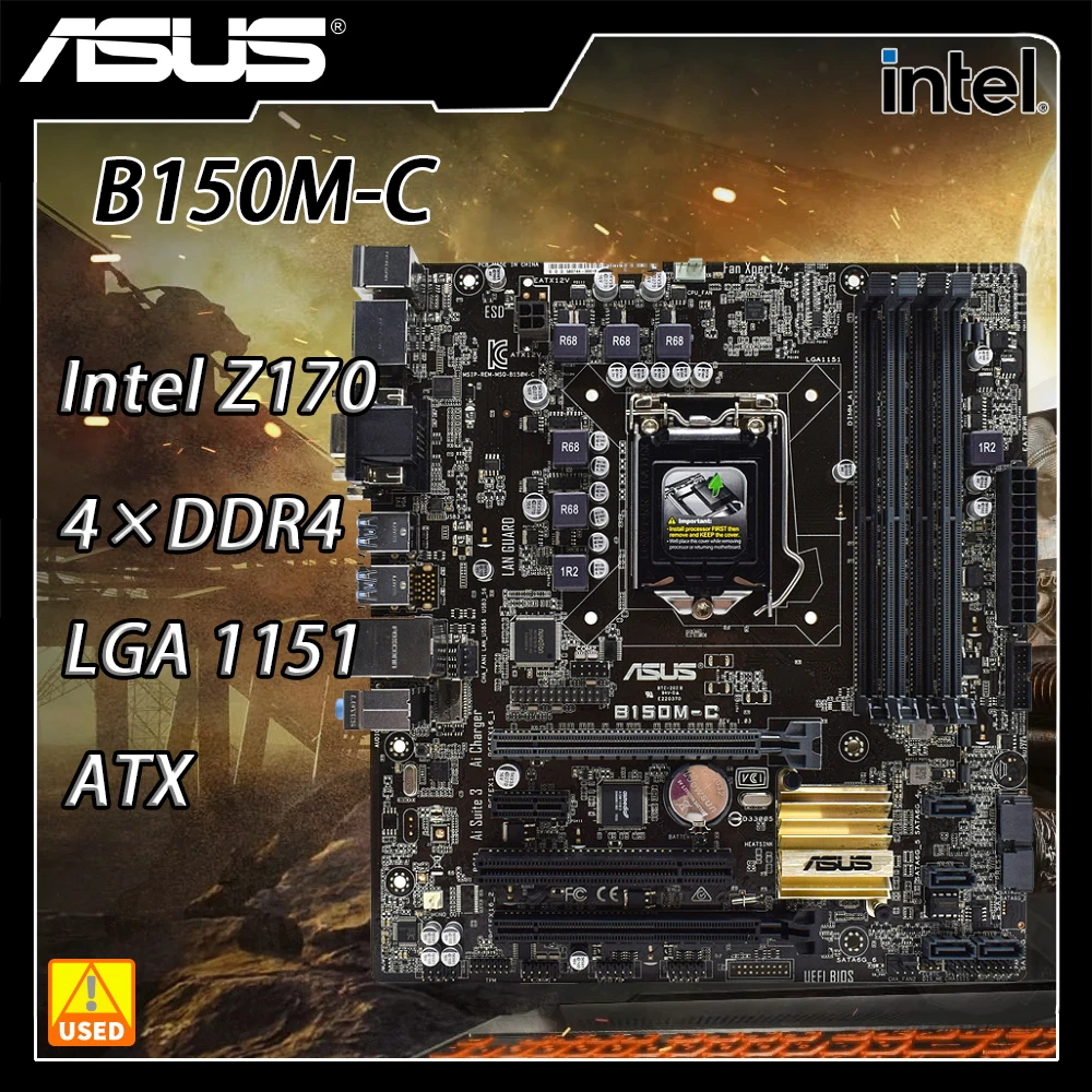 

LGA 1151 Motherboard ASUS B150M-C Motherboard DDR4 Intel B150 B150M Support Core i3-6098P i5-6500T Cpus SATA 3 USB 3.0 PCI-E X16