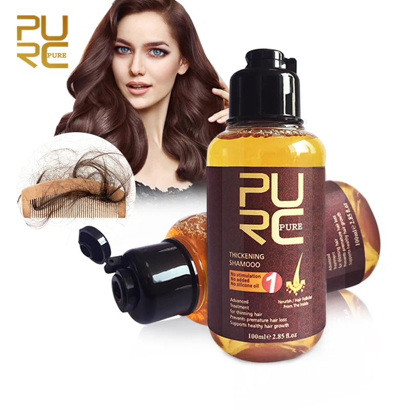 

Шампунь для роста волос PURC, имбирное масло для роста волос, предотвращение выпадения волос, продукты для красоты, лечение кожи головы, уход за волосами, 100 мл