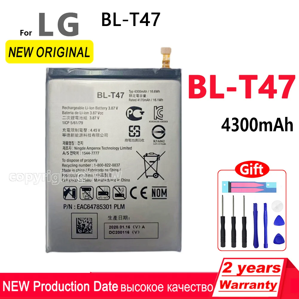 100% Original Replacement Batteria 4300mAh BL-T47 Battery for LG BL T47 Phone Batteries With Tools+Tracking Number
100% Original Replacement Batteria 4300mAh BL-T47 Battery for LG BL T47 Phone Batteries With Tools+Tracking Number