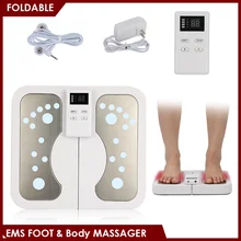 New Folding Electric Foot massage Machine EMS Sole Massager Acupuncture Low Frequency Pulse Physiotherapy Home Meridian Dredging