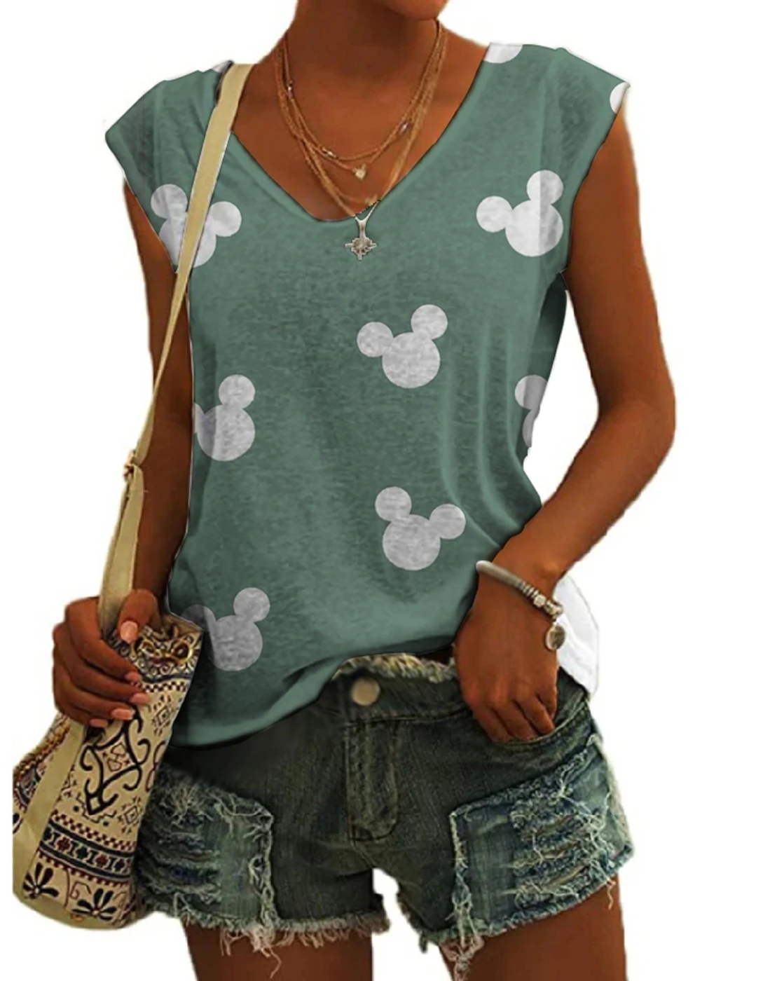 Summer New V Neck Ladies Disney Mickey Mouse Print Short Sleeve Casual Fashion Sexy Tank Top T-Shirt
Summer New V Neck Ladies Disney Mickey Mouse Print Short Sleeve Casual Fashion Sexy Tank Top T-Shirt
