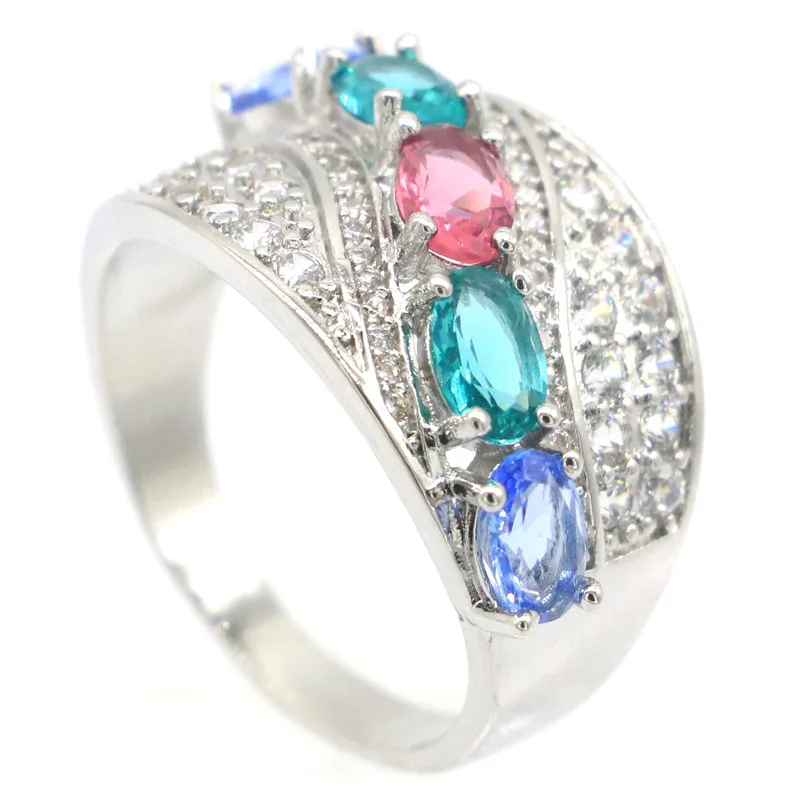 25x15mm Multi Color 5.2g Aquamarine Tourmaine Violet Tanzanite Ladies Daily Wear Silver Rings Eye Catching
25x15mm Multi Color 5.2g Aquamarine Tourmaine Violet Tanzanite Ladies Daily Wear Silver Rings Eye Catching
