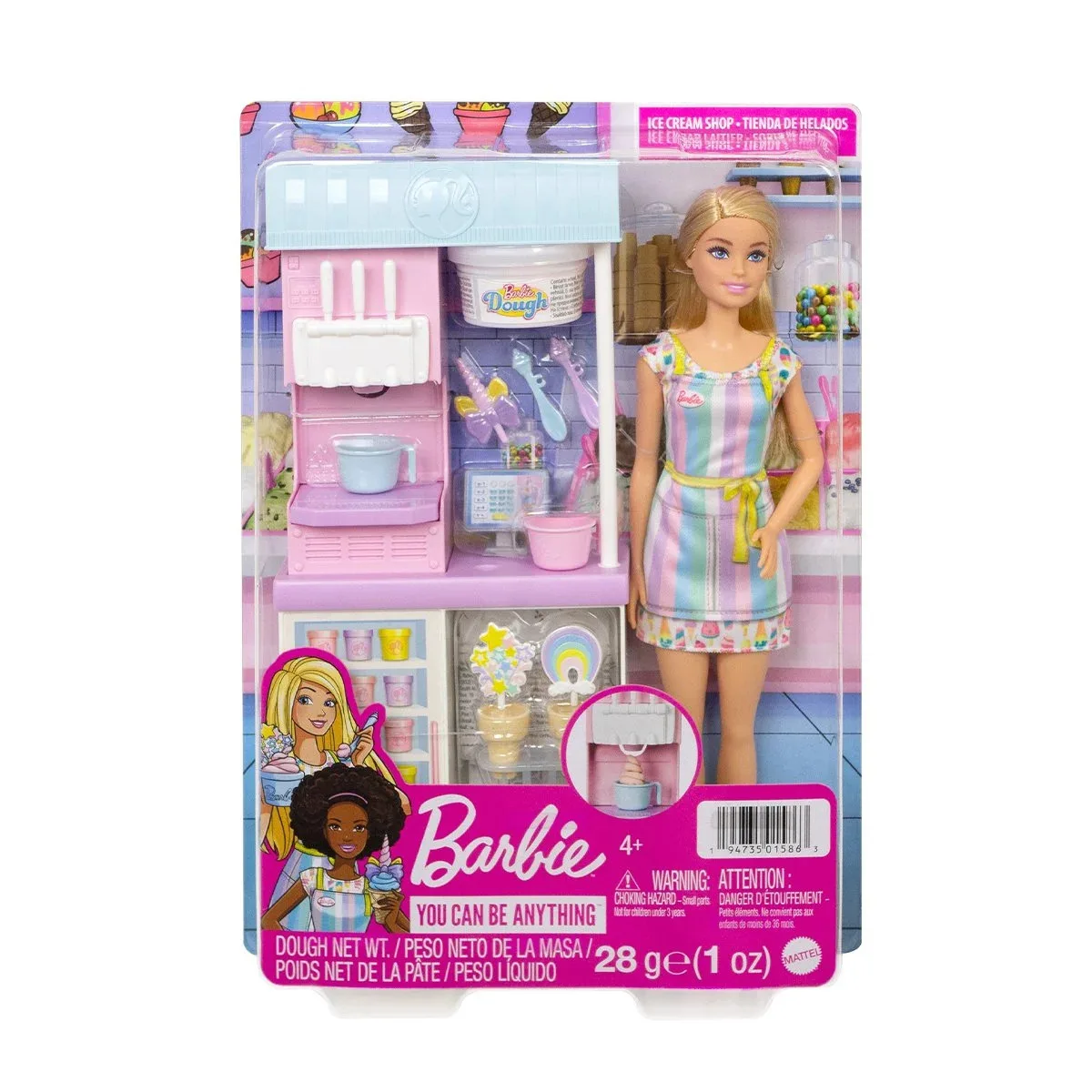 

Barbie Ice Cream Shop Playset - HCN46 When I Grow Up Original Toy For Children Great Gift For Kids Play Set Girls