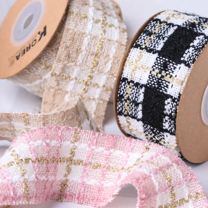 Korean Gold Tweed Check Ribbon Handmade Hair Bows Accessories Corsage Cloth Collar Embroidery Material Trim 25mm 38mm 50Yards
Korean Gold Tweed Check Ribbon Handmade Hair Bows Accessories Corsage Cloth Collar Embroidery Material Trim 25mm 38mm 50Yards
