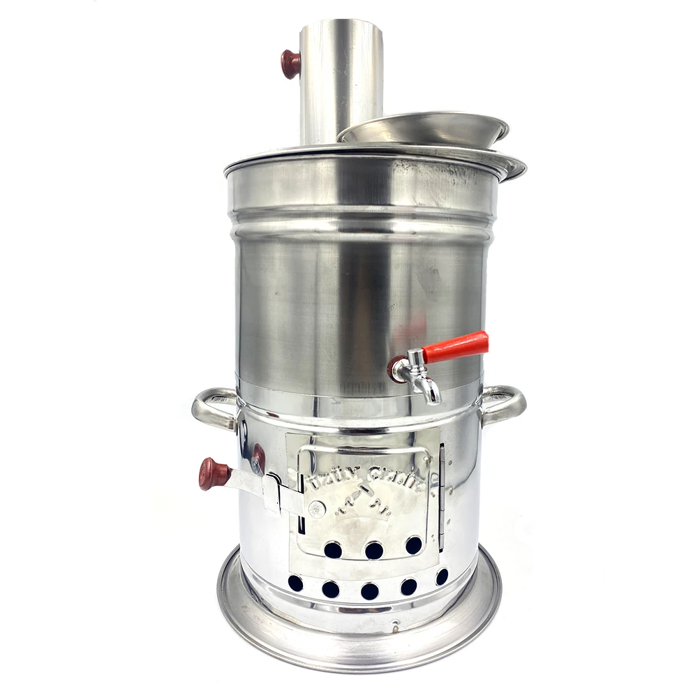 New Samovar 3.5 liter Single Tap Chrome Steel Ideal Product for Making Tea and Coffee in Your Garden Camping Semaver Fad
New Samovar 3.5 liter Single Tap Chrome Steel Ideal Product for Making Tea and Coffee in Your Garden Camping Semaver Fad