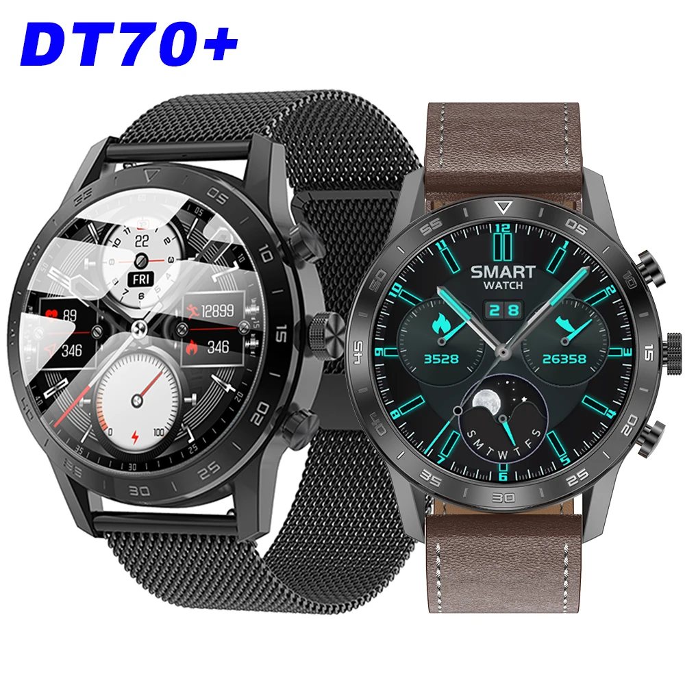 

Мужские Смарт-часы DT70 Plus, экран 1,45 дюйма 454*454, Bluetooth, беспроводное зарядное устройство, GPS-трекер DT70 +, Смарт-часы для IOS, Android