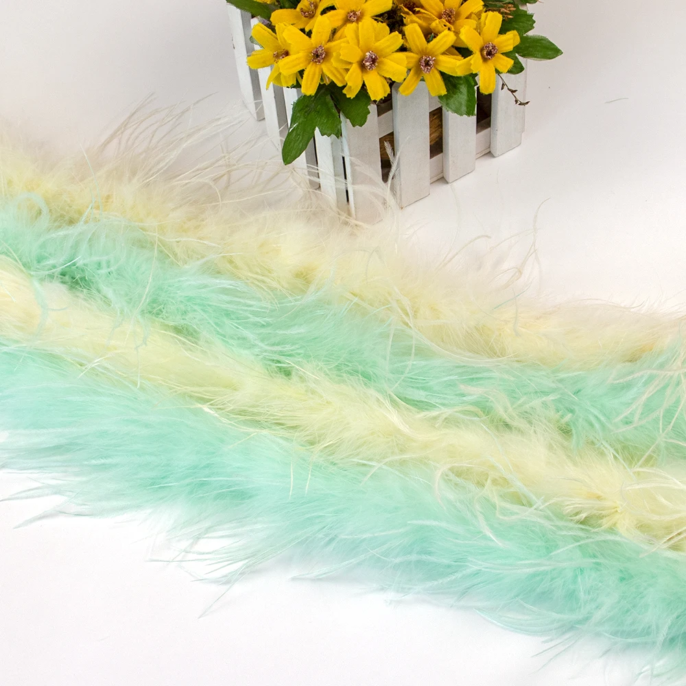 

Разноцветные страусиные перья, 2 метра, декоративные пушистые перья для свадебного платья, шаль для украшения поделок, шлейфы, Швейные аксессуары