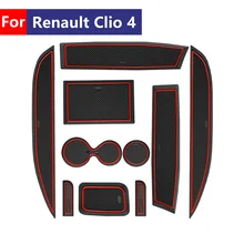 Door Slot Mat For Car For Renault Clio 4 2019 2018 2017 2016 2015 2014 Cup Holder Coaster Non-slip Anti Dust Pad Silicone Gel