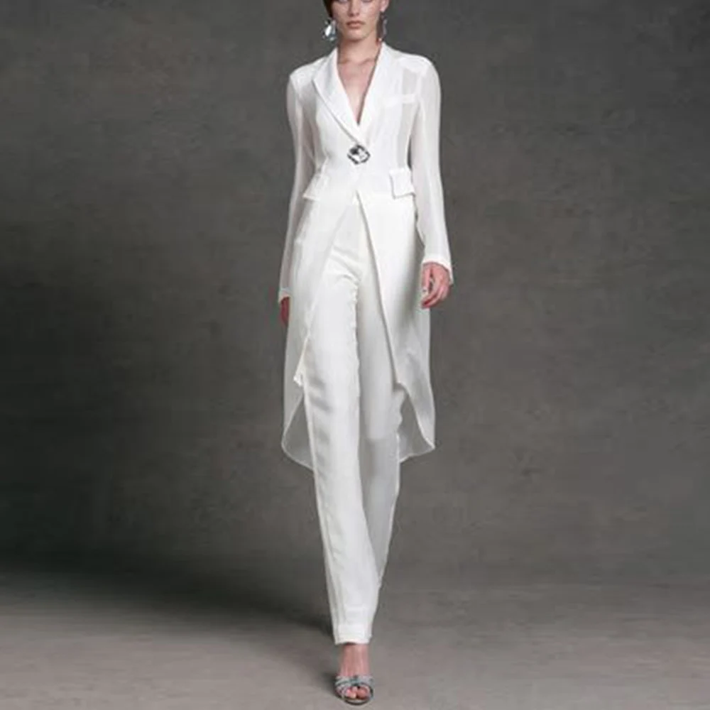 Mother Of The Bride Pant Suit Evening Dresses 2 Pcs Woman Suit With Lace Irregual Jacket Chiffon Pantsuit Custom Dress Plus Size
Mother Of The Bride Pant Suit Evening Dresses 2 Pcs Woman Suit With Lace Irregual Jacket Chiffon Pantsuit Custom Dress Plus Size