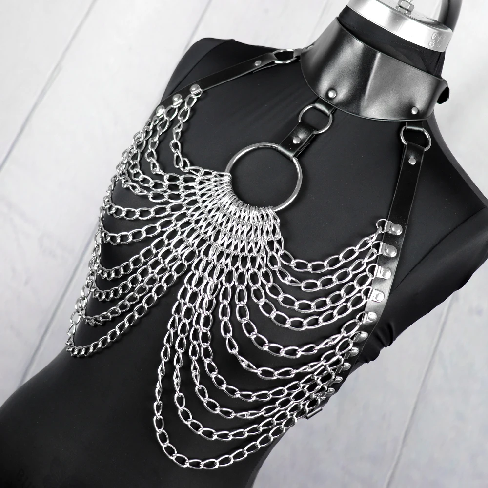 Leather Harness Lingerie Sexy Women Body Bondage Straps Harakjuku Suspebders Handmade Chain Belts Chest Harness Garter Stockings
Leather Harness Lingerie Sexy Women Body Bondage Straps Harakjuku Suspebders Handmade Chain Belts Chest Harness Garter Stockings