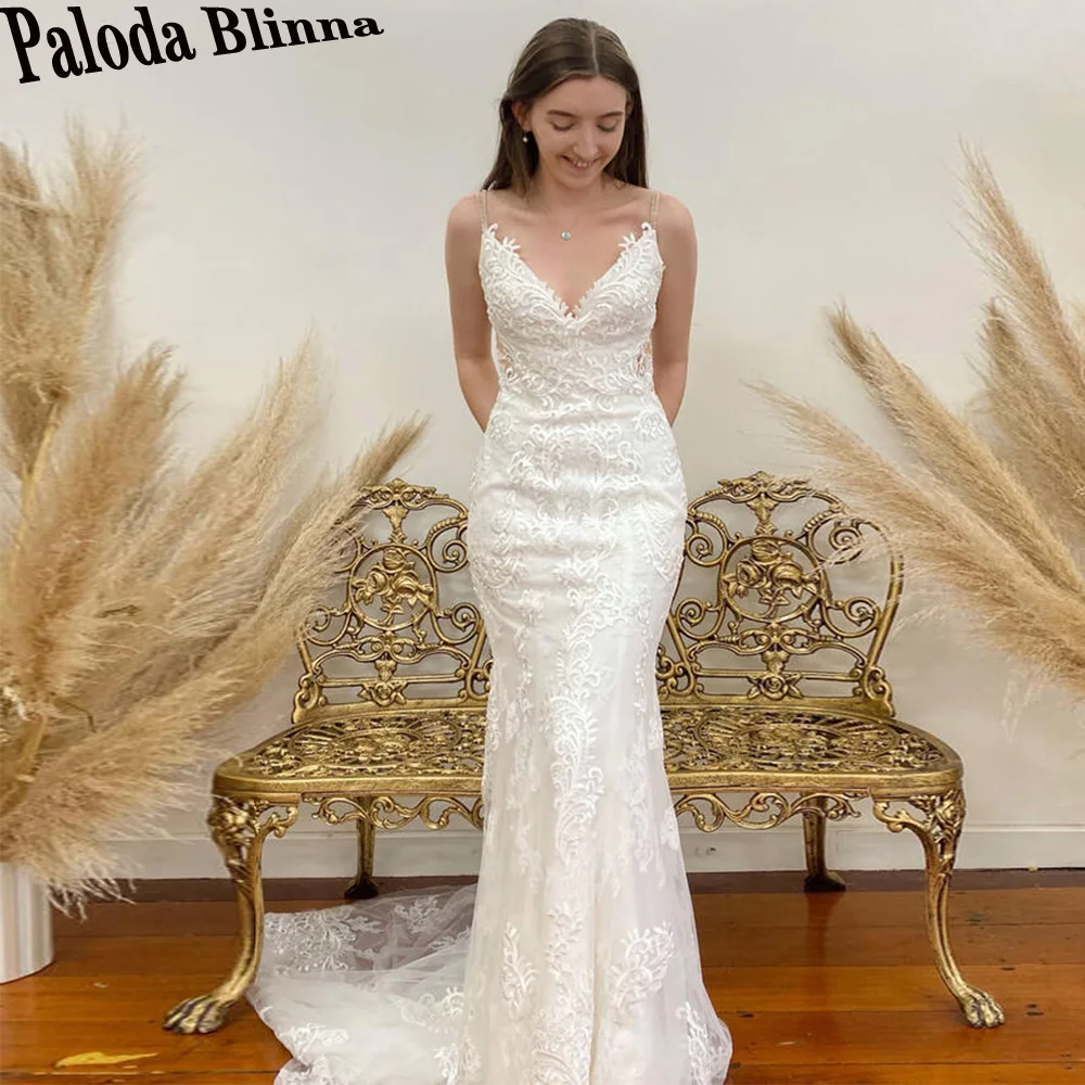 Paloda Elegant Mermaid V-Neck Wedding Dresses 2023 Bride Backless Appliques Spaghetti Straps Court Train Sleeveless Pleat
Paloda Elegant Mermaid V-Neck Wedding Dresses 2023 Bride Backless Appliques Spaghetti Straps Court Train Sleeveless Pleat