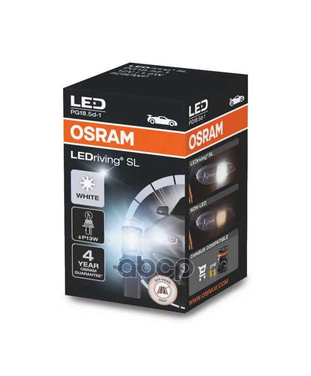 Автолампа Led Osram 828dwp P13w 12v 1,60w Pg18.5d-1 Ledriving Sl 6000k (К1/10) Osram арт. 828DWP
Автолампа Led Osram 828dwp P13w 12v 1,60w Pg18.5d-1 Ledriving Sl 6000k (К1/10) Osram арт. 828DWP