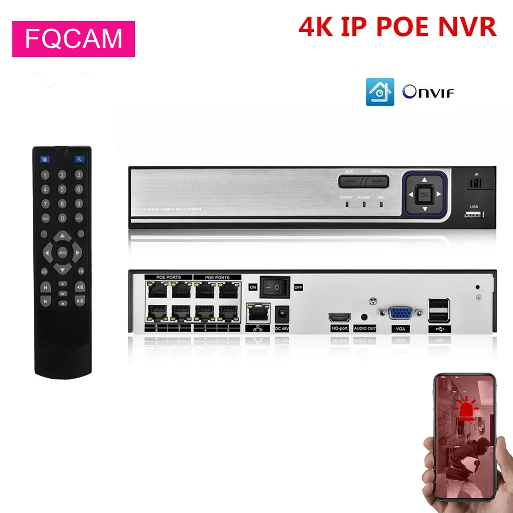 

8MP POE CCTV Surveillance NVR Network Video Recorder XMEYE ONVIF Face Detection NVR for 2MP 4MP 5MP 8MP IP Surveillance Camera