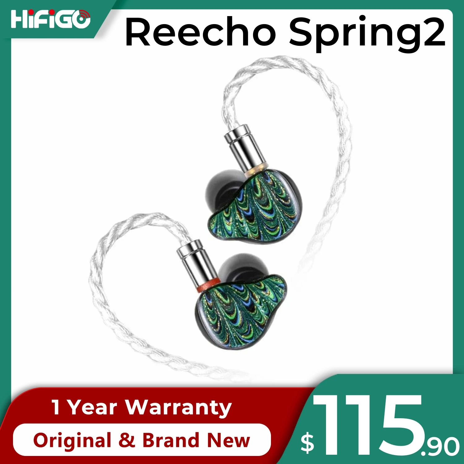 

Гибридные наушники-вкладыши Reecho Spring2 / Spring 2 Knowles 1BA + 1DD, проводные гибридные наушники с 2-контактным кабелем 5N OFC с посеребренным покрытием