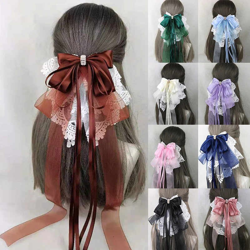 Sweet Big Bowknot Hair Clip For Girls Lolita Long Solid Ribbon Hairpin Ponytail Clip Barrettes Fashion Hair Accessories
Sweet Big Bowknot Hair Clip For Girls Lolita Long Solid Ribbon Hairpin Ponytail Clip Barrettes Fashion Hair Accessories