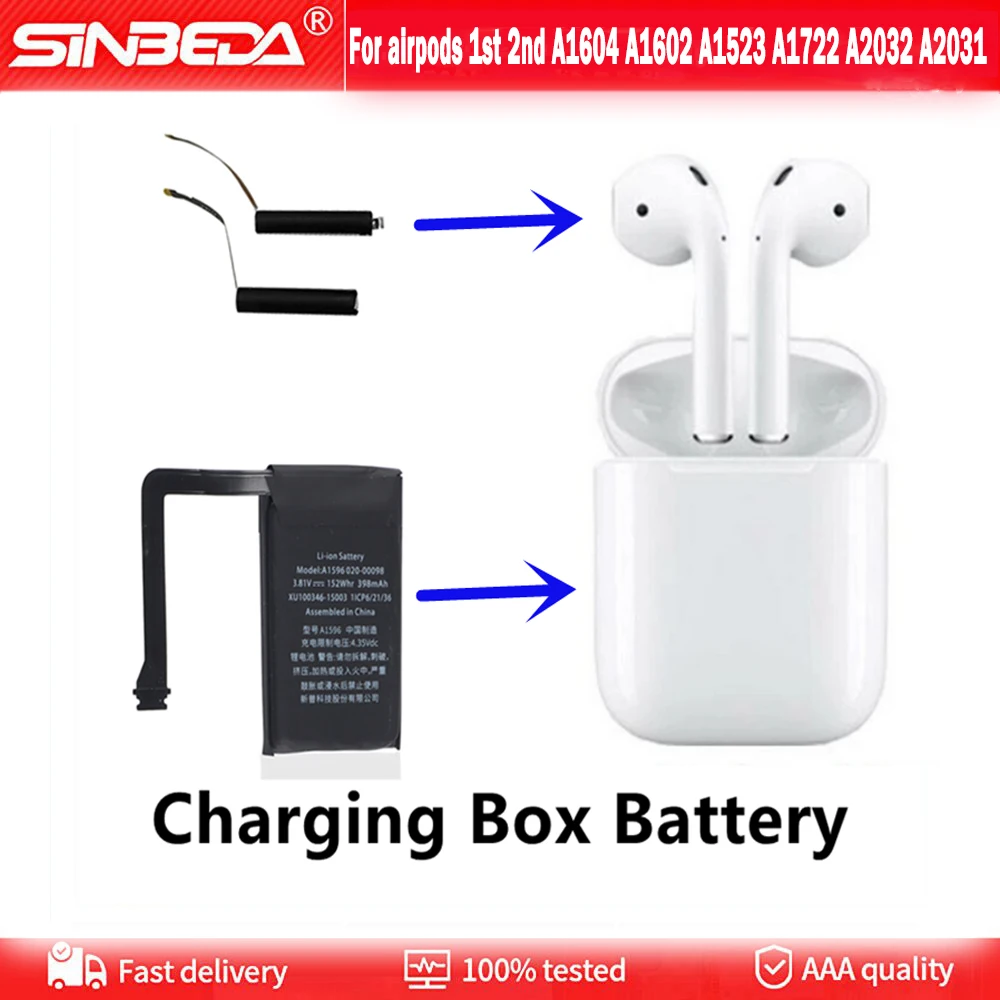 Replace Battery For Airpods 1st 2nd A1604 A1523 A1722 A2032 A2031 Air Pods 1 Air Pods 2 Replaceable Battery GOKY93mWhA1604
Replace Battery For Airpods 1st 2nd A1604 A1523 A1722 A2032 A2031 Air Pods 1 Air Pods 2 Replaceable Battery GOKY93mWhA1604