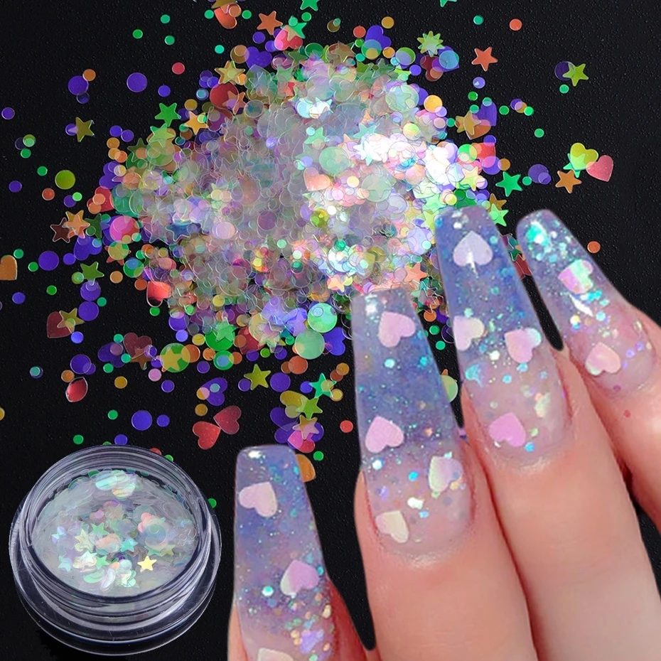 Holographic Nail Glitter Butterfly Star Round Heart Flake Mirror Sequins Gradient Mermaid Ultra Thin Slice Decoration SA1591
Holographic Nail Glitter Butterfly Star Round Heart Flake Mirror Sequins Gradient Mermaid Ultra Thin Slice Decoration SA1591