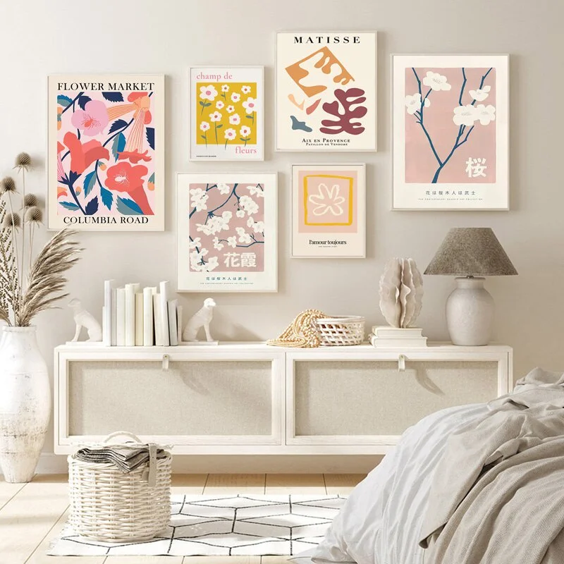 

Абстрактная красочная цветочная Марка матиссе, японская настенная Картина на холсте, скандинавские постеры и принты, настенные картины, декор для гостиной